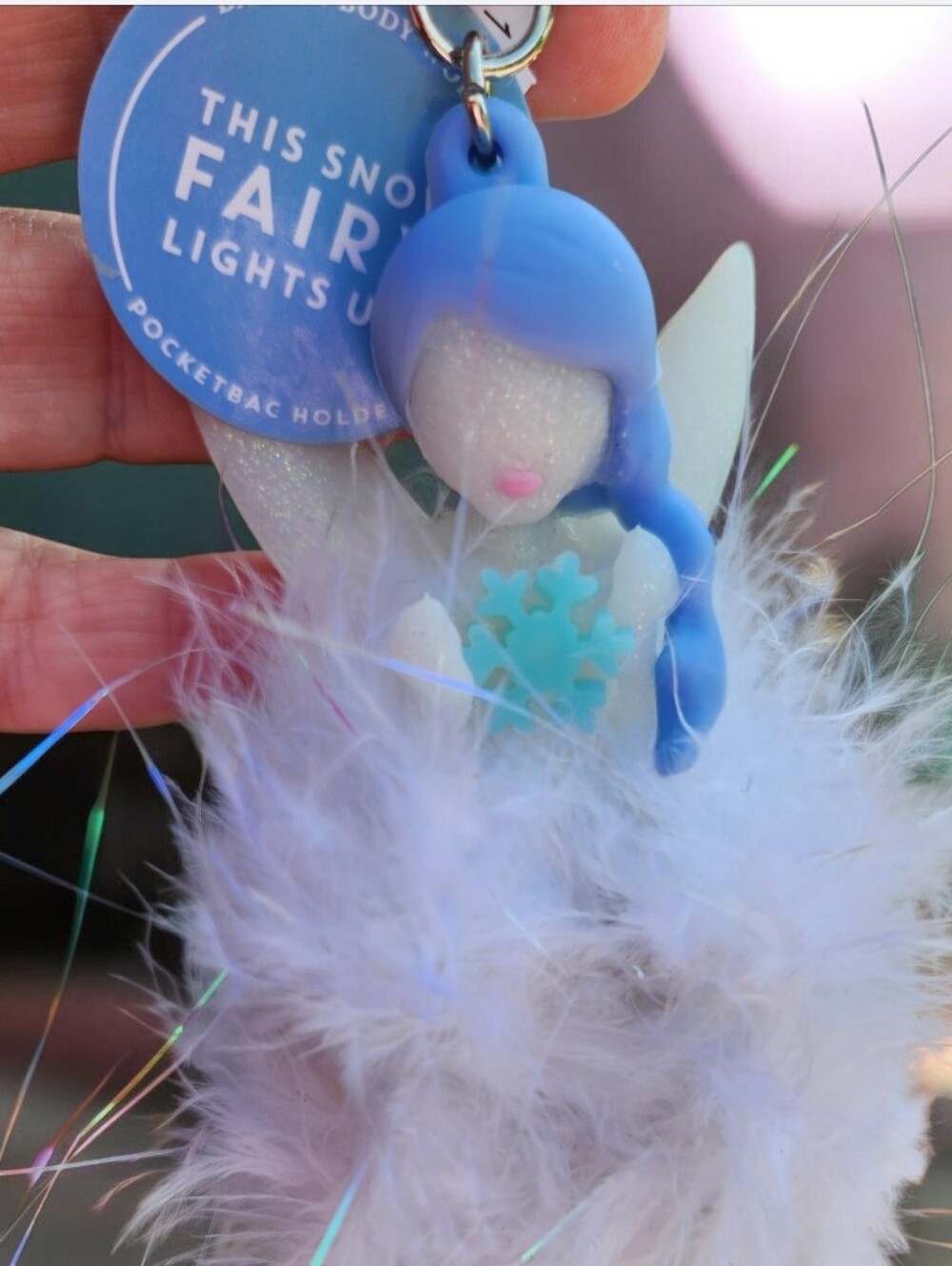 Blue Snow Fairy Keychain Handsanitizer Holder